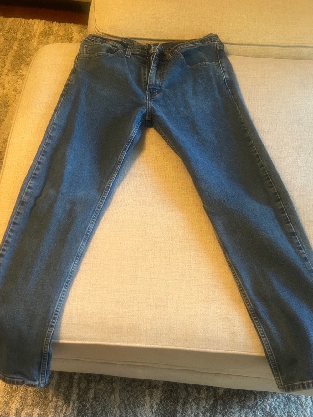 Classic Levi's 505 Dark Wash Straight Leg Jeans - Blue